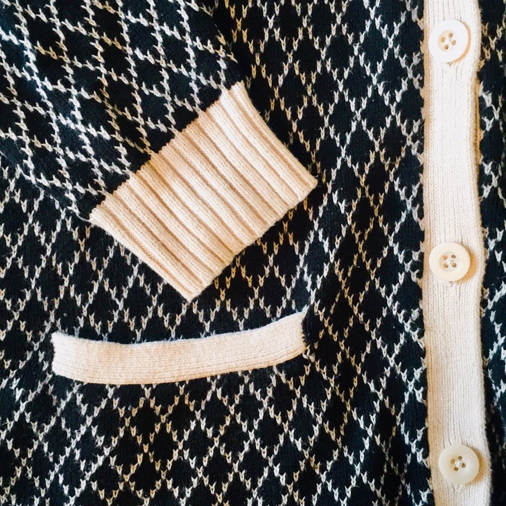 🔳◽️▪️Black & Cream Checkered Cardigan▪️◽️🔳